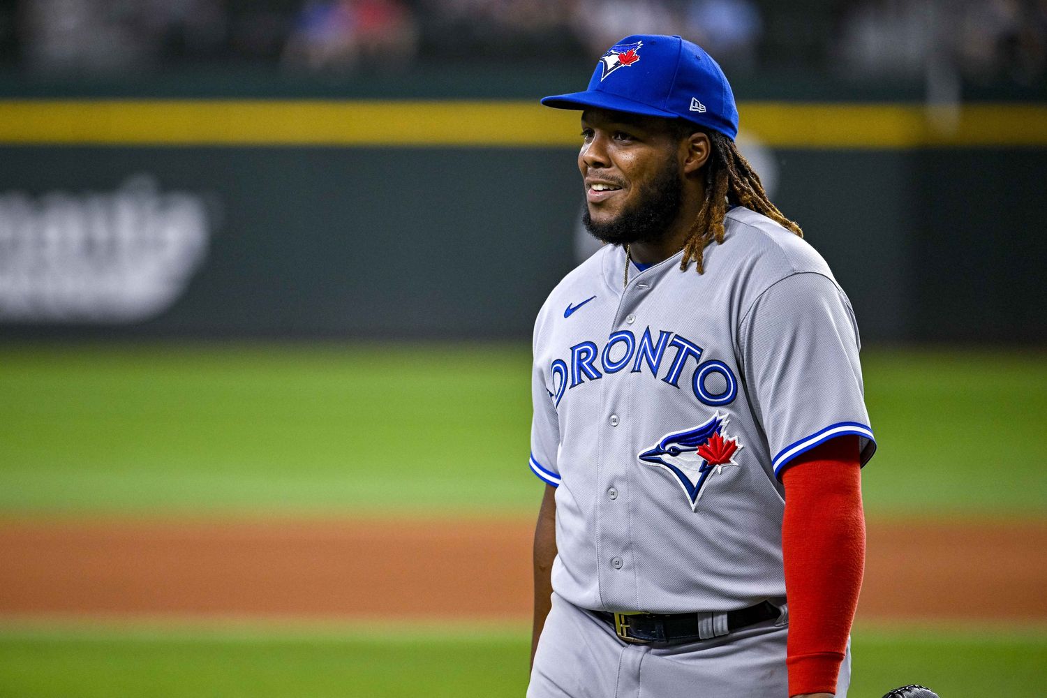 Toronto Blue Jays 1B Vladimir Guerrero Jr. smiles after game